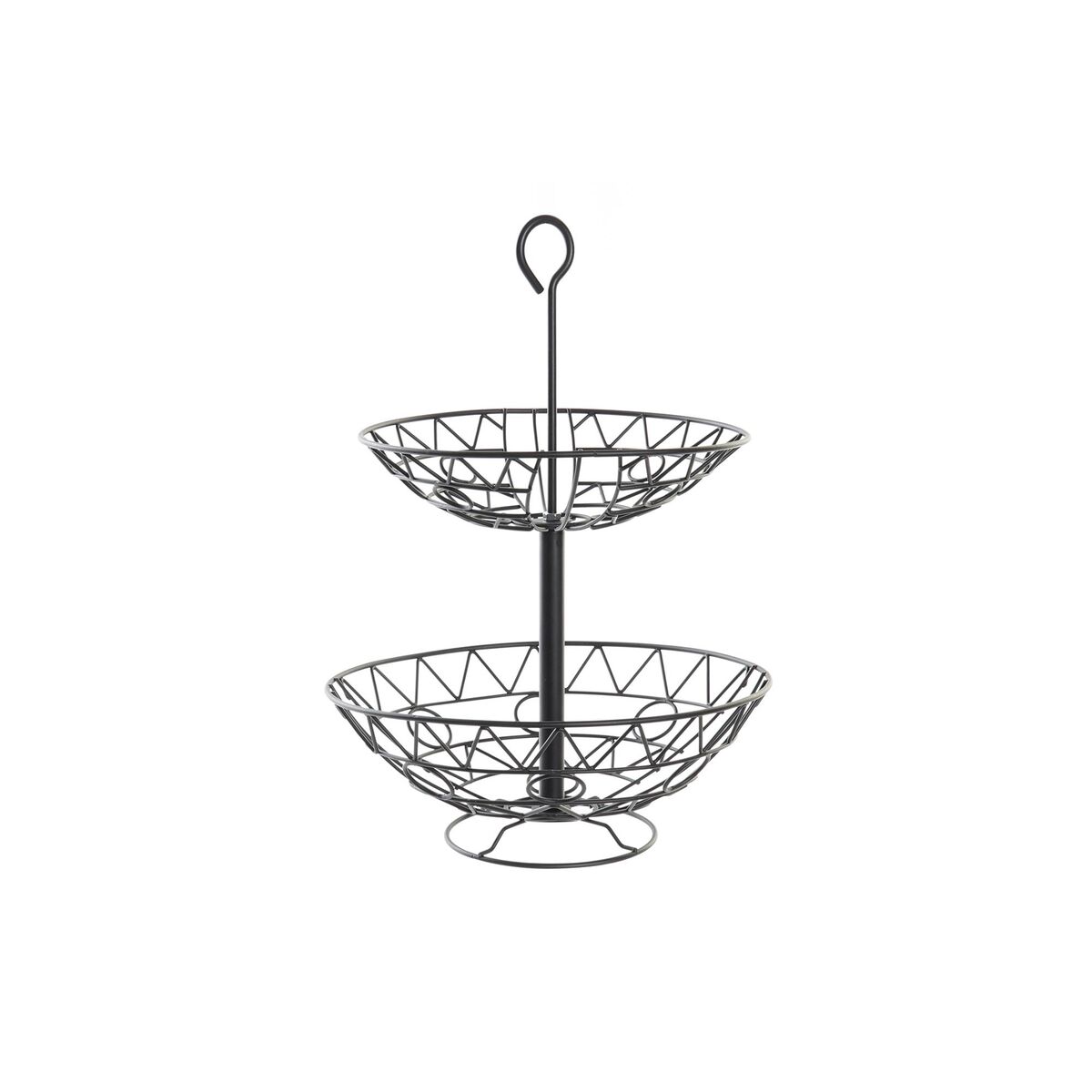 Fruktskål DKD Home Decor Svart Metall Geometrisk 28 x 28 x 40 cm