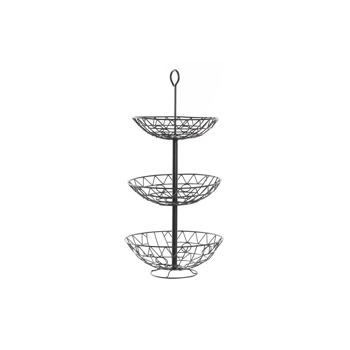 Fruktskål DKD Home Decor Svart Metall Geometrisk 28 x 28 x 58 cm