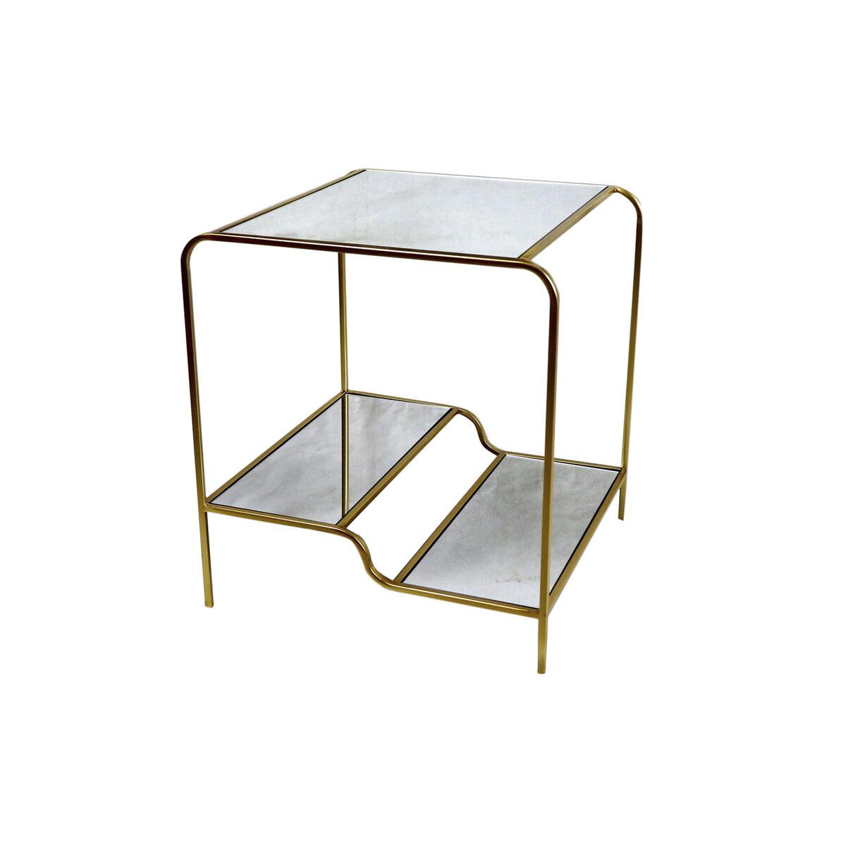 Sidobord DKD Home Decor Gyllene Metall Speglar 50 x 50 x 55 cm