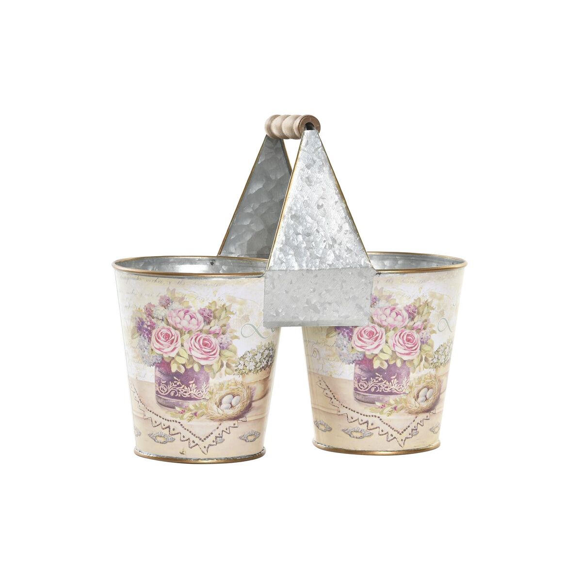 Kruka DKD Home Decor Rosa Metall Shabby Chic 24 x 12 x 23 cm