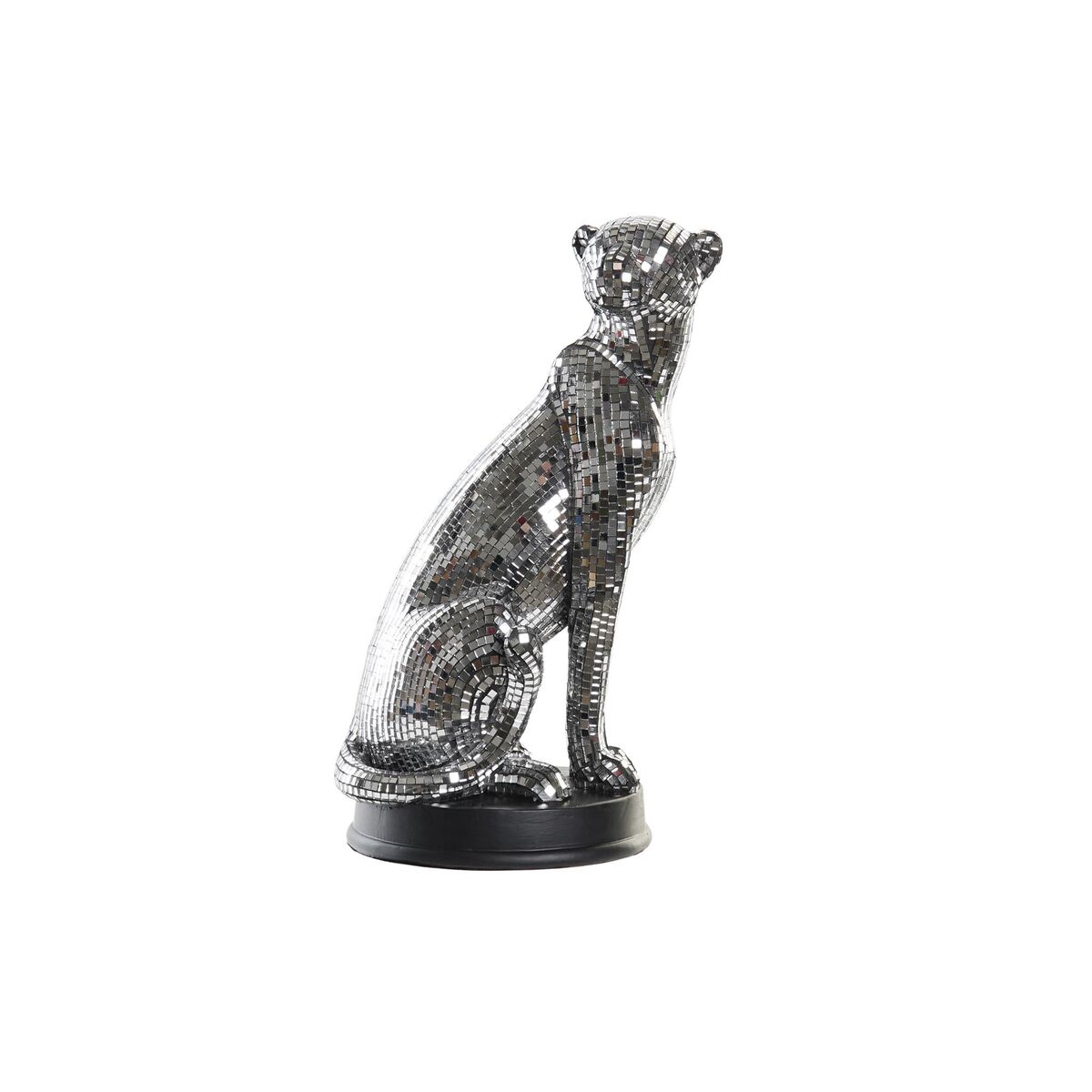 Prydnadsfigur DKD Home Decor Silvrig Leopard Harts (19,5 x 16 x 31,5 cm)
