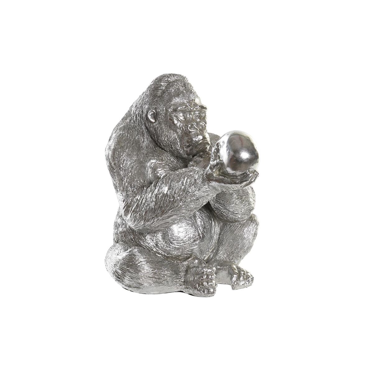Prydnadsfigur DKD Home Decor Silvrig Kolonial Gorilla 38,5 x 33 x 43,5 cm