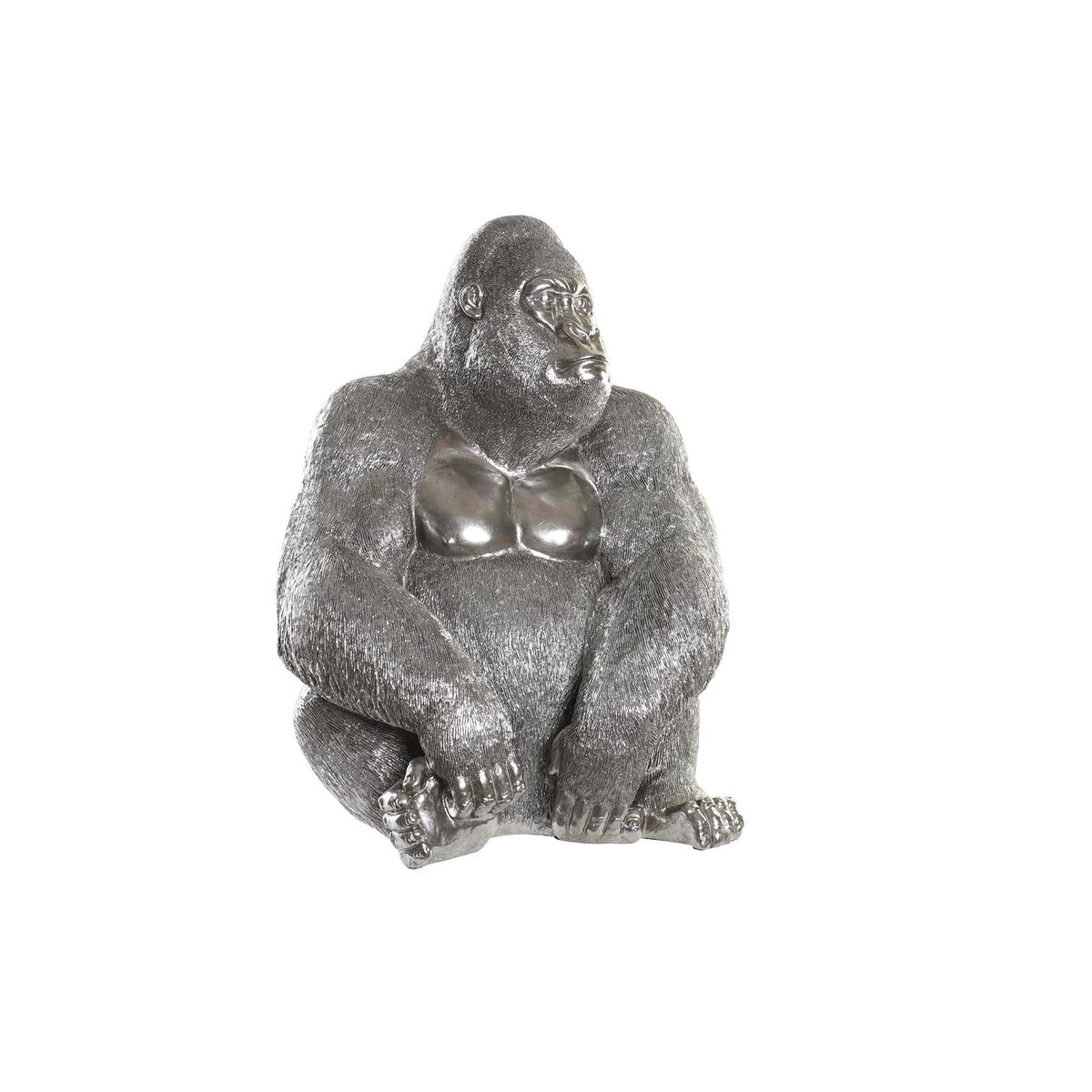 Prydnadsfigur DKD Home Decor Silvrig Kolonial Gorilla 46 x 40 x 61 cm