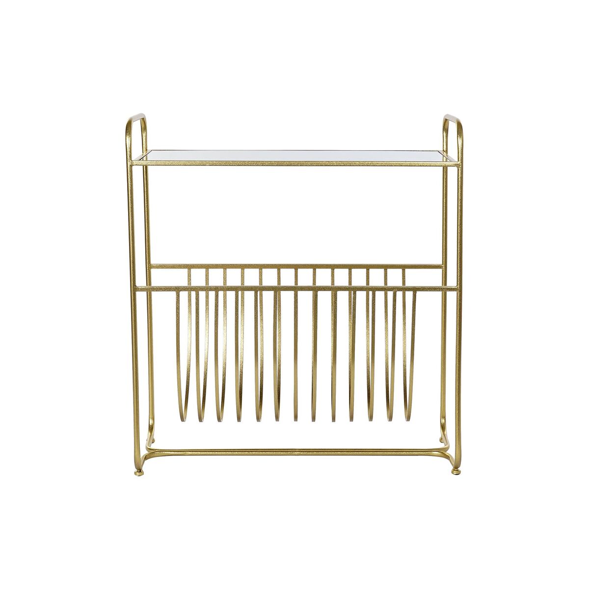 Tidningsställ DKD Home Decor Speglar Gyllene Metall (76 x 35 x 83 cm)