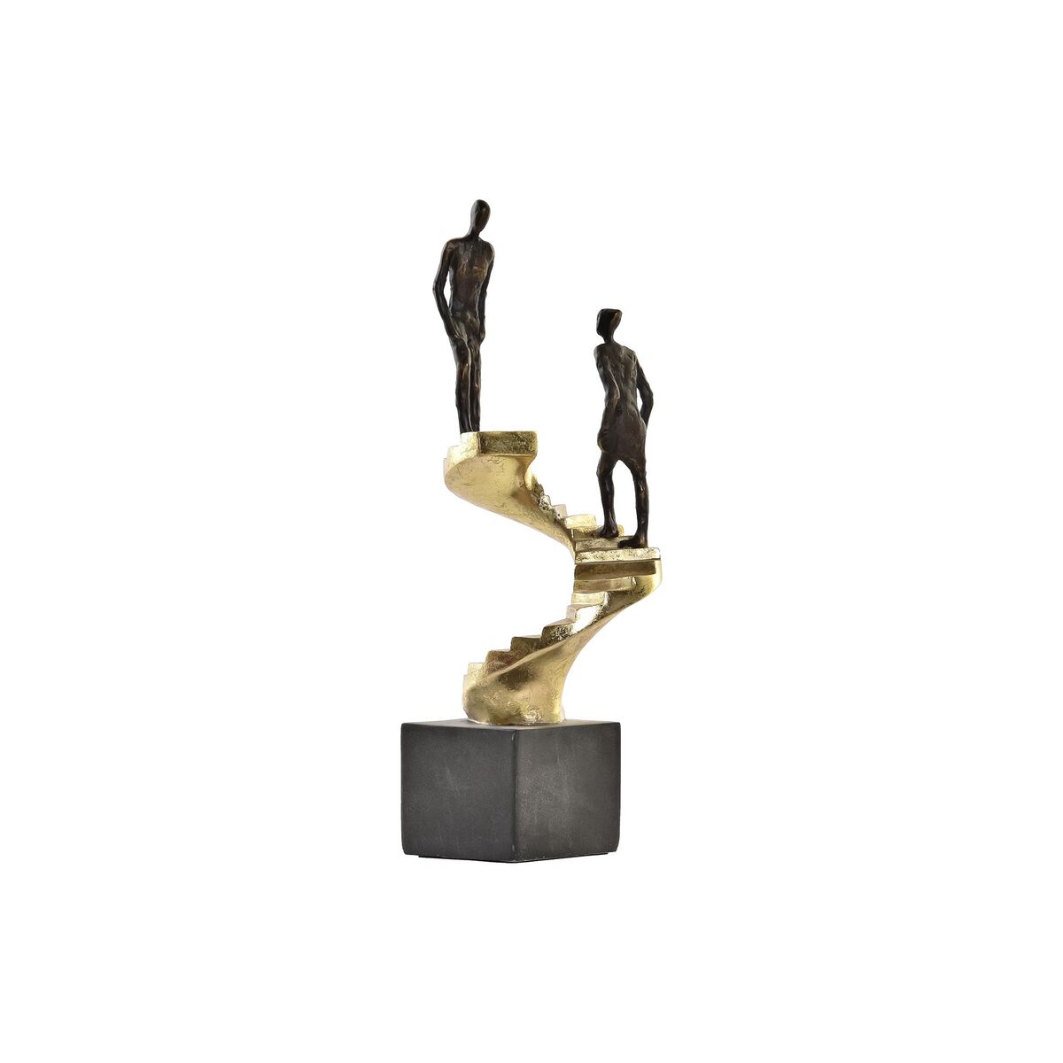 Prydnadsfigur DKD Home Decor Gyllene Harts Mörkgrå Trappa Modern (14 x 14 x 41,5 cm)