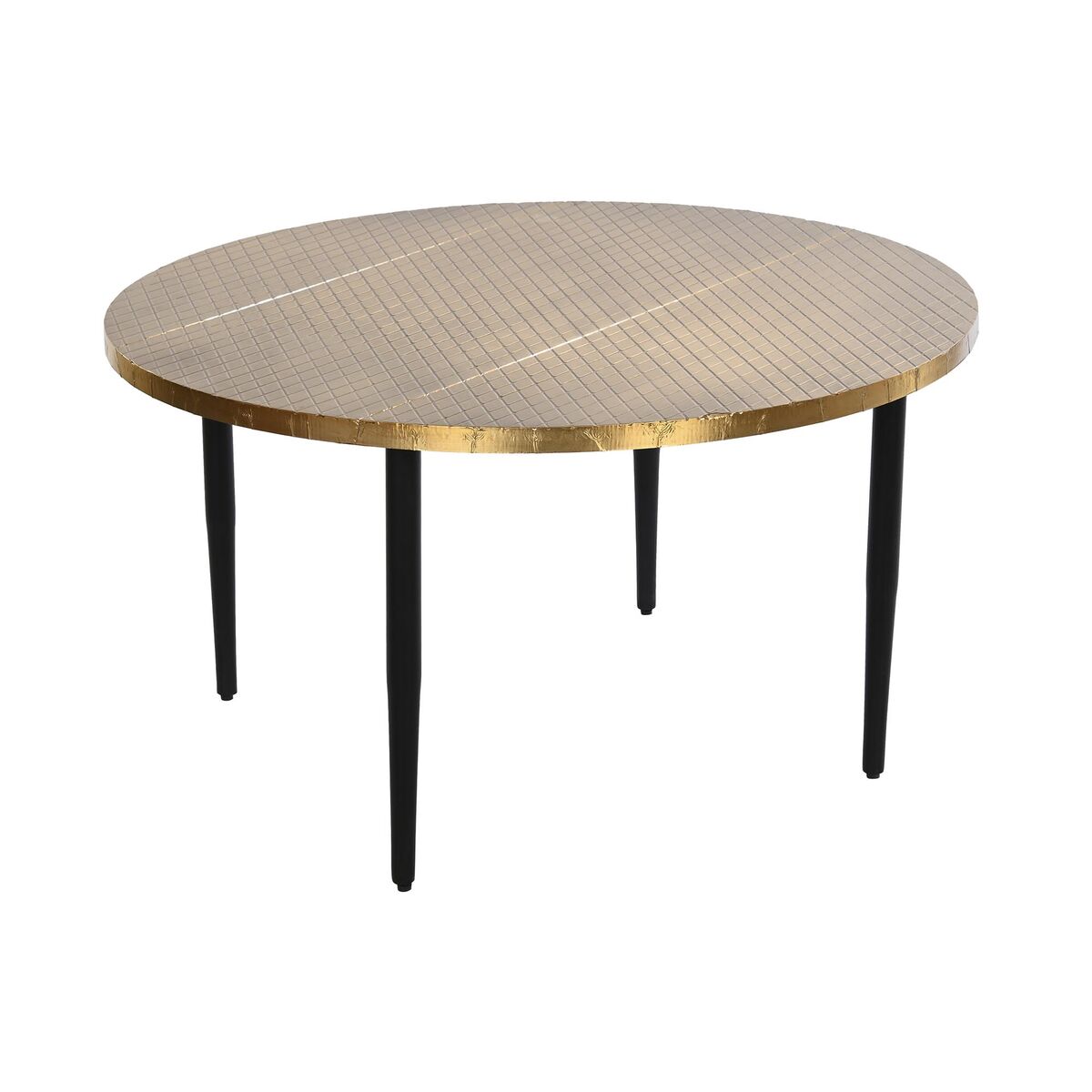 Soffbord DKD Home Decor Glamour Svart Gyllene Trä Metall 85 x 85 x 45 cm
