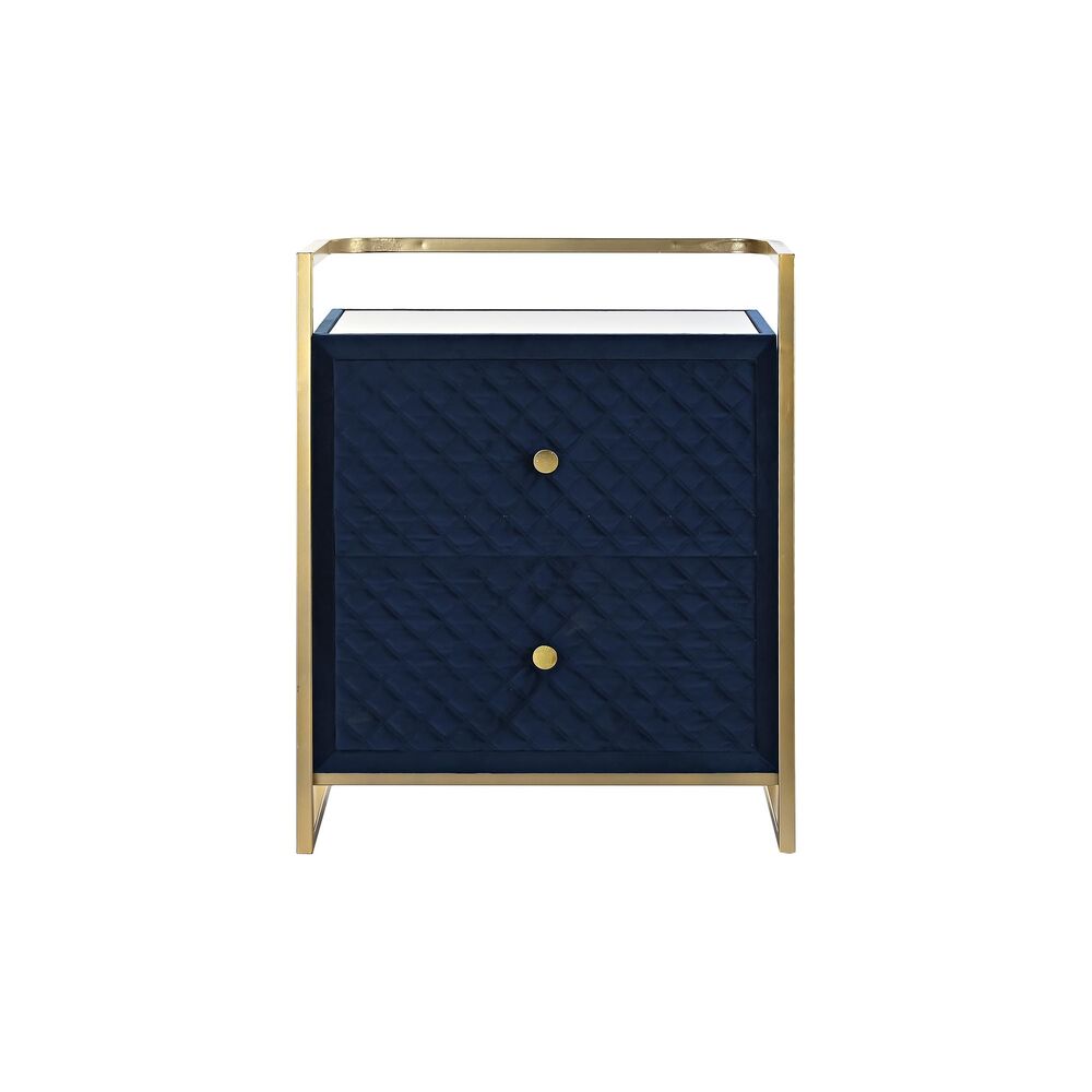 Nattduksbord DKD Home Decor 60 x 35 x 74 cm Glas Blå Gyllene