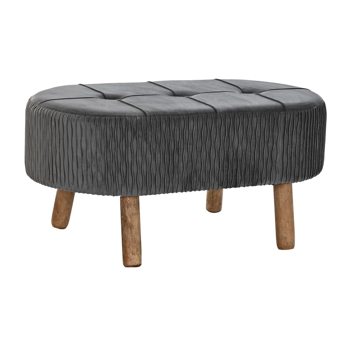 Sittpall DKD Home Decor Grå Naturell Mörkgrå Trä 80 x 46 x 38 cm