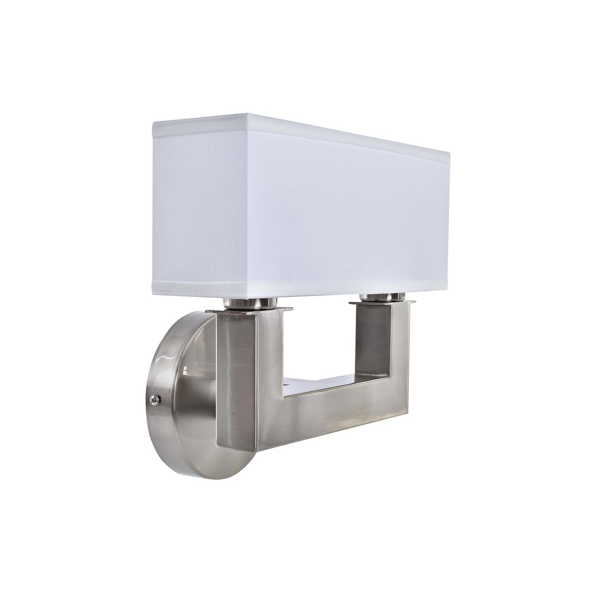 Vägglampa DKD Home Decor Silvrig Metall Polyester Vit 220 V 40 W (25 x 14 x 24 cm)