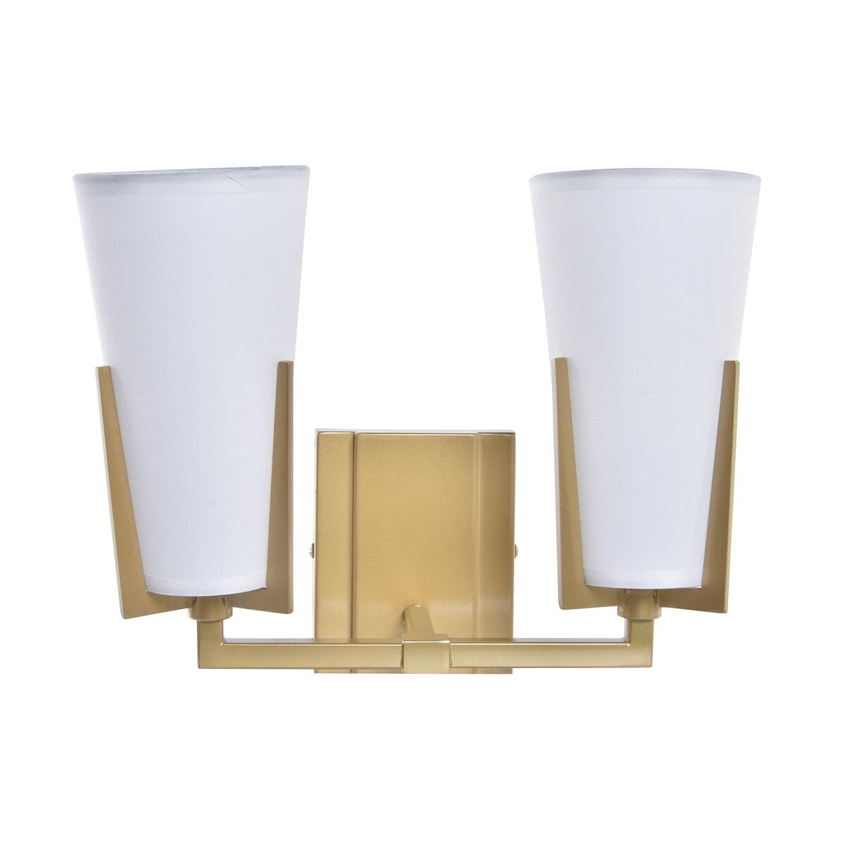 Vägglampa DKD Home Decor Glas Gyllene Metall Polyester Vit (30 x 18 x 23 cm)