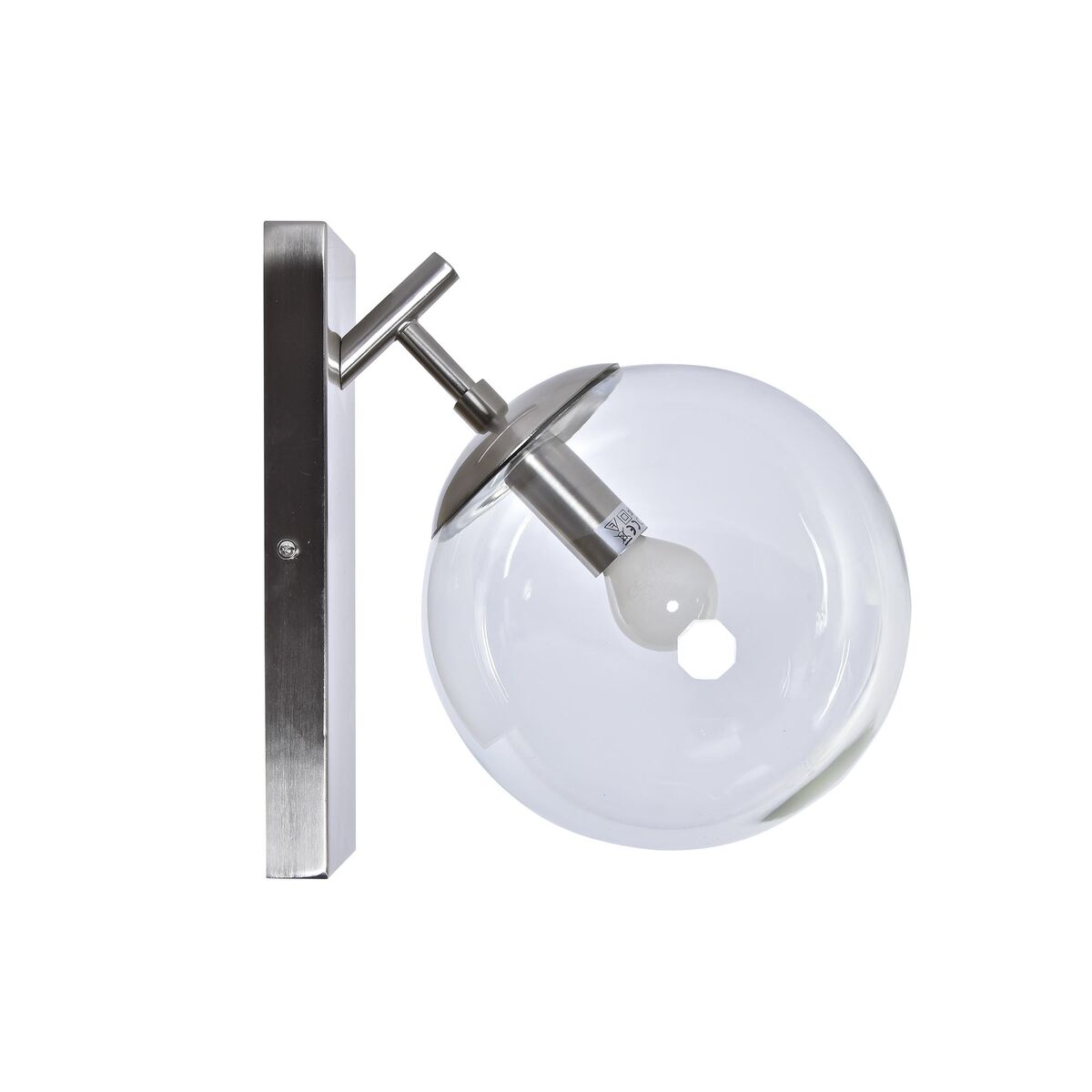 Vägglampa DKD Home Decor 25W Glas Silvrig Metall 220 V (20 x 25 x 27 cm)