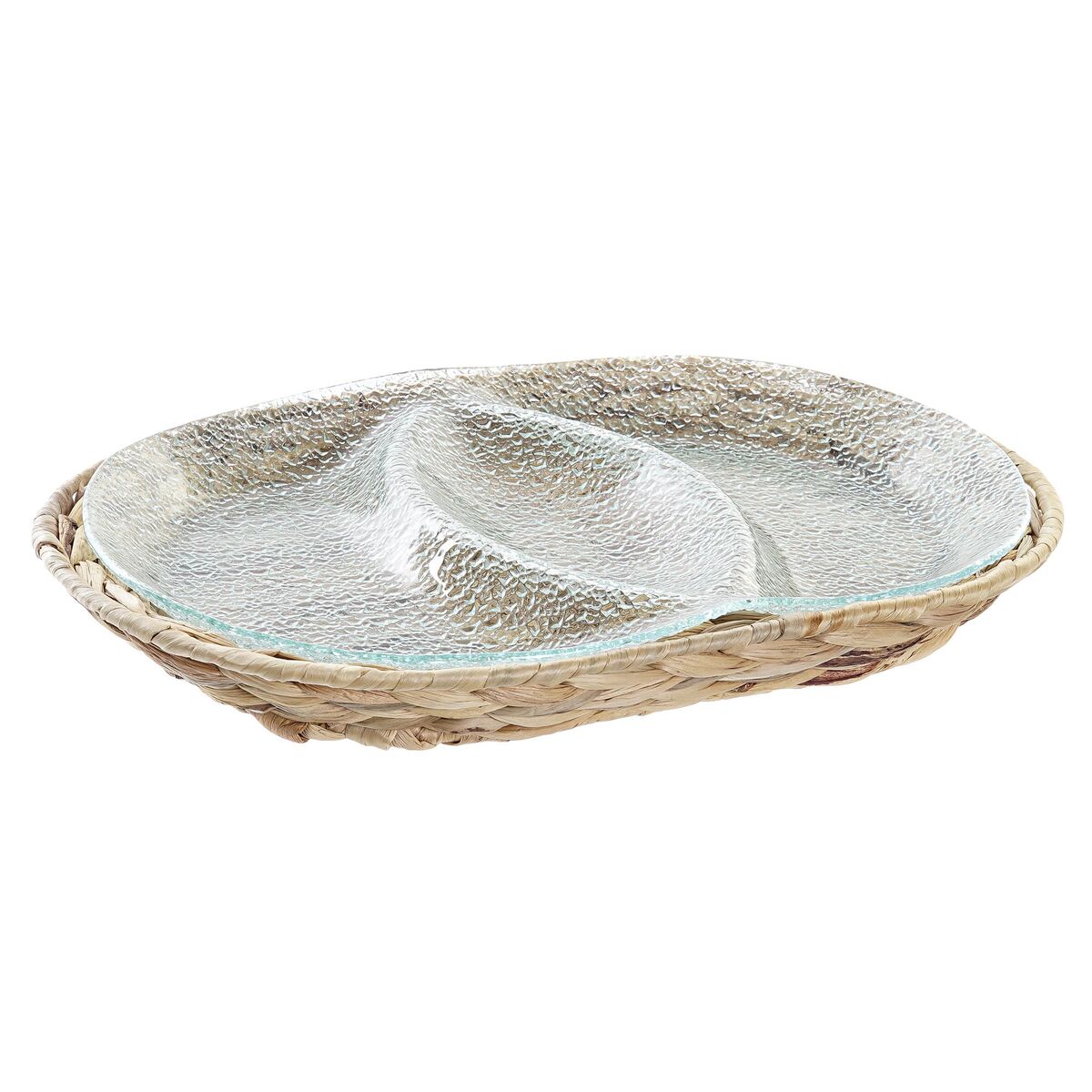Snacksbricka DKD Home Decor 38 x 25 x 4 cm Glas Naturell Transparent