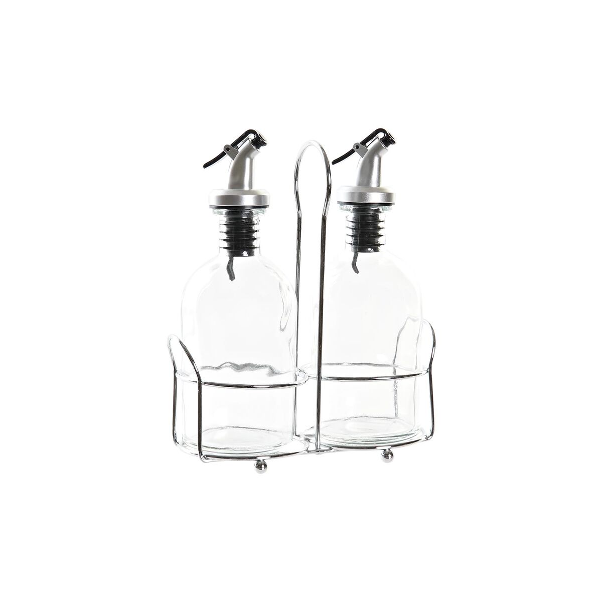 Oljeflaska DKD Home Decor Vinägerflaska Transparent Metall Glas (2 antal) (2 pcs)