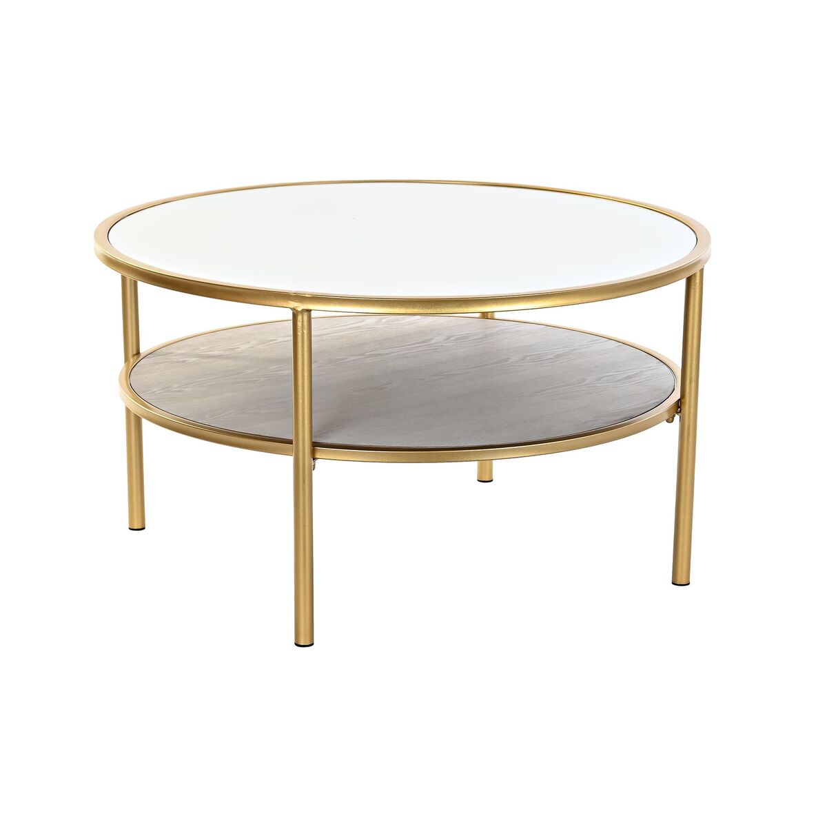Soffbord DKD Home Decor Glamour Gyllene Metall Speglar 87 x 87 x 48 cm