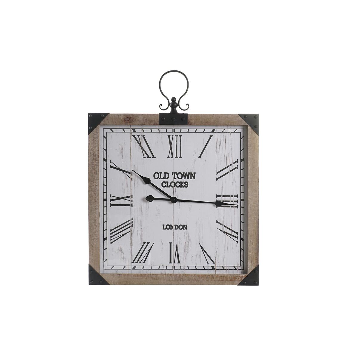 Väggklocka DKD Home Decor Vit Naturell Järn Trä MDF 60 x 4,5 x 75 cm (2 antal)