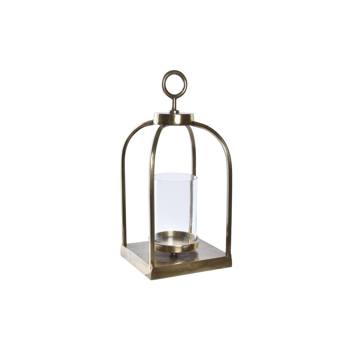 Lykta DKD Home Decor Glas Gyllene Aluminium (19 x 19 x 43 cm)