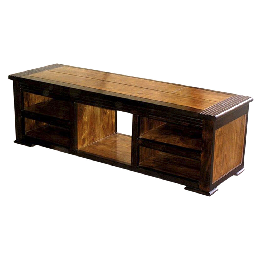 TV-möbler DKD Home Decor 140 x 45 x 45 cm Mörkbrun Akaciaträ