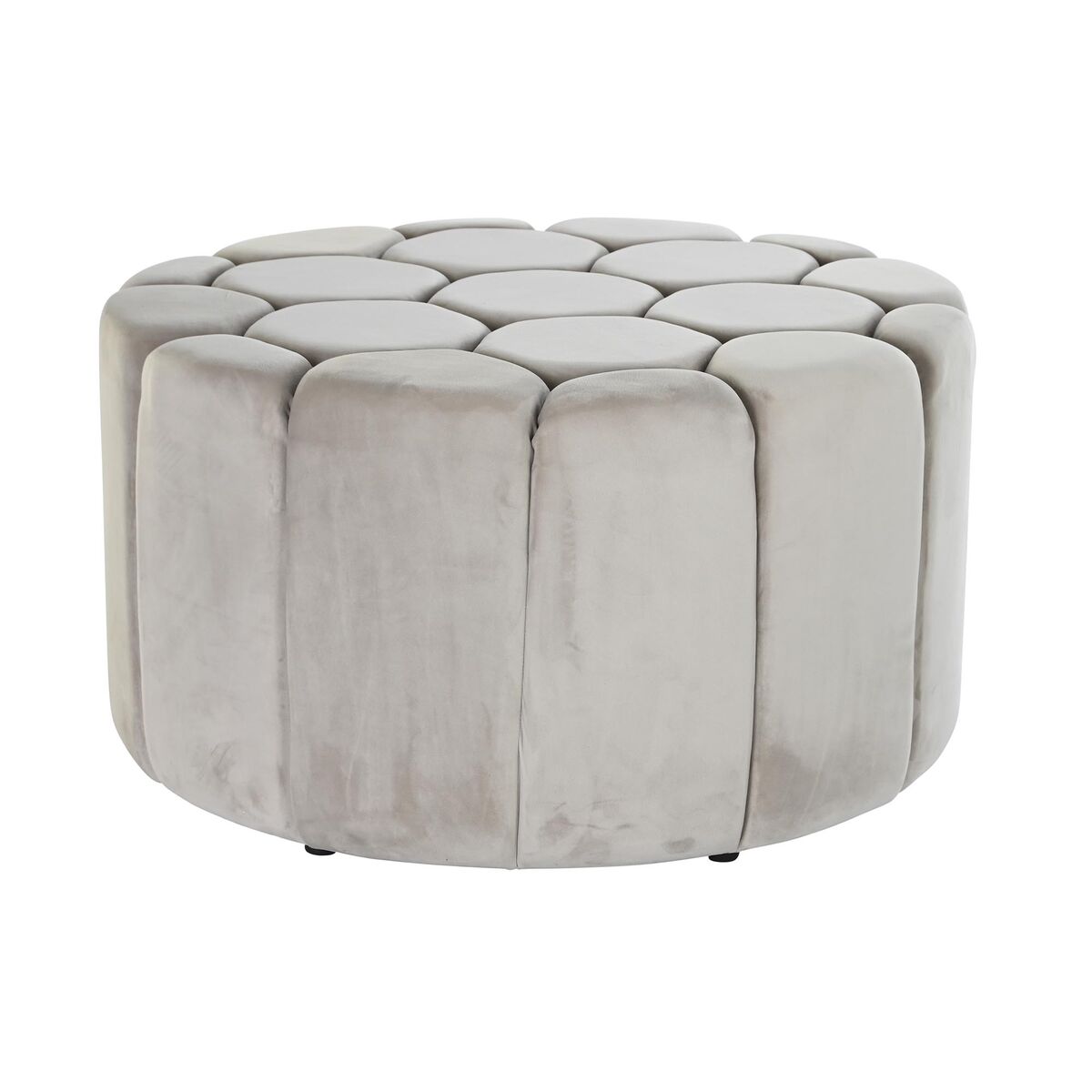Fotpall DKD Home Decor Beige Polyester Trä MDF (86 x 86 x 48 cm)