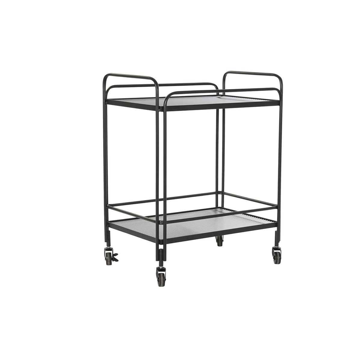 Zsúrkocsi DKD Home Decor Svart Metall Glas 60,5 x 40,5 x 75,5 cm