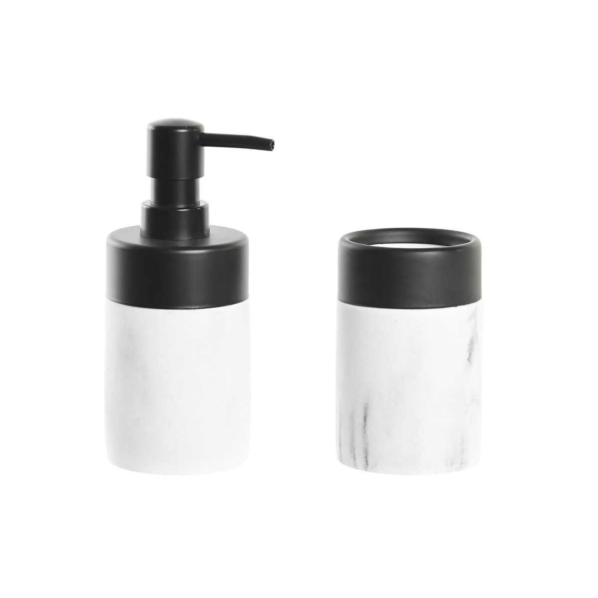 Badkit DKD Home Decor Vit Svart Vit/Svart Metall Harts Modern 7,2 x 7,2 x 16,4 cm