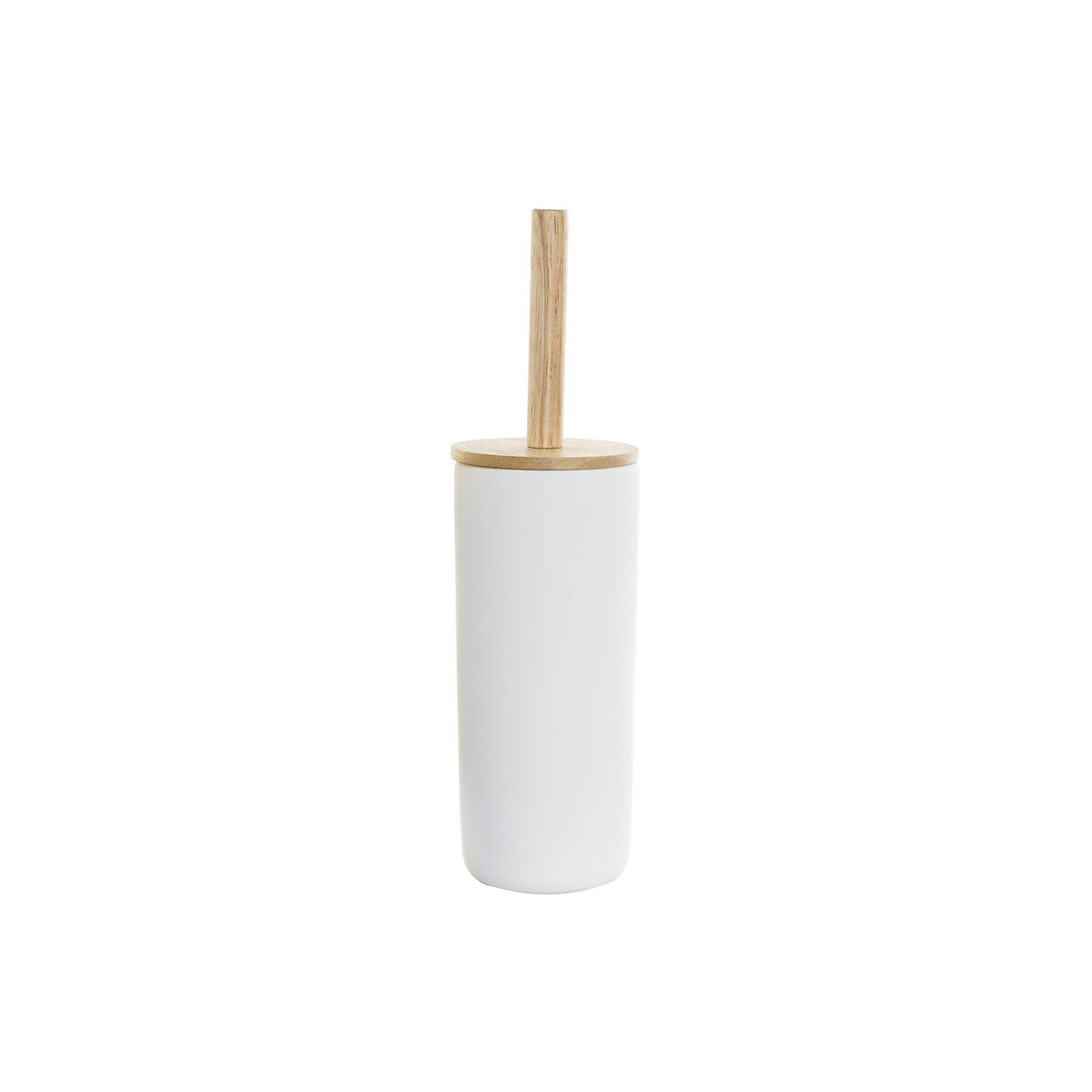 Toalettborste DKD Home Decor 10 x 10 x 38 cm Naturell Vit Stengods