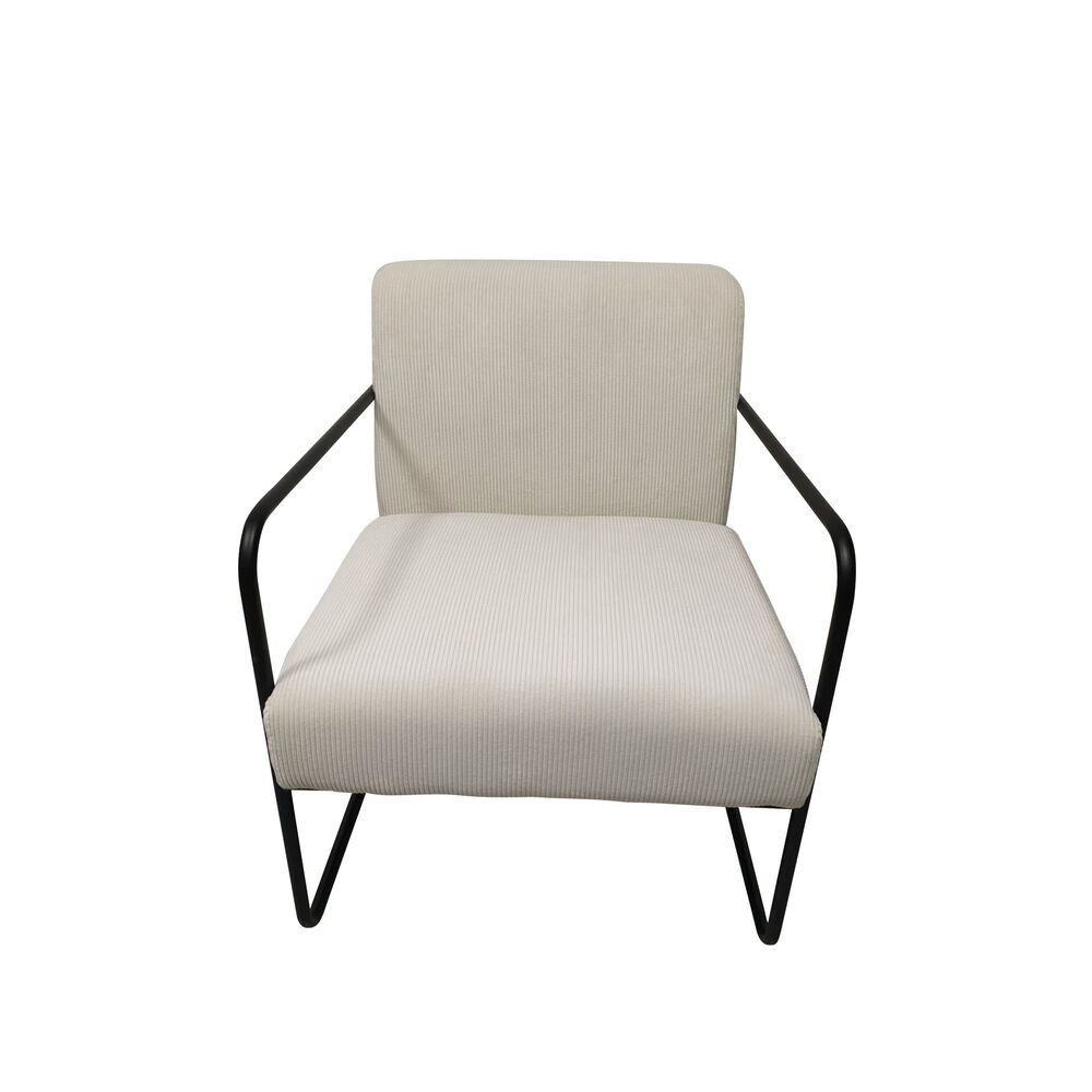 Fåtölj DKD Home Decor Svart Polyester Vit Järn (64 x 74 x 79 cm)