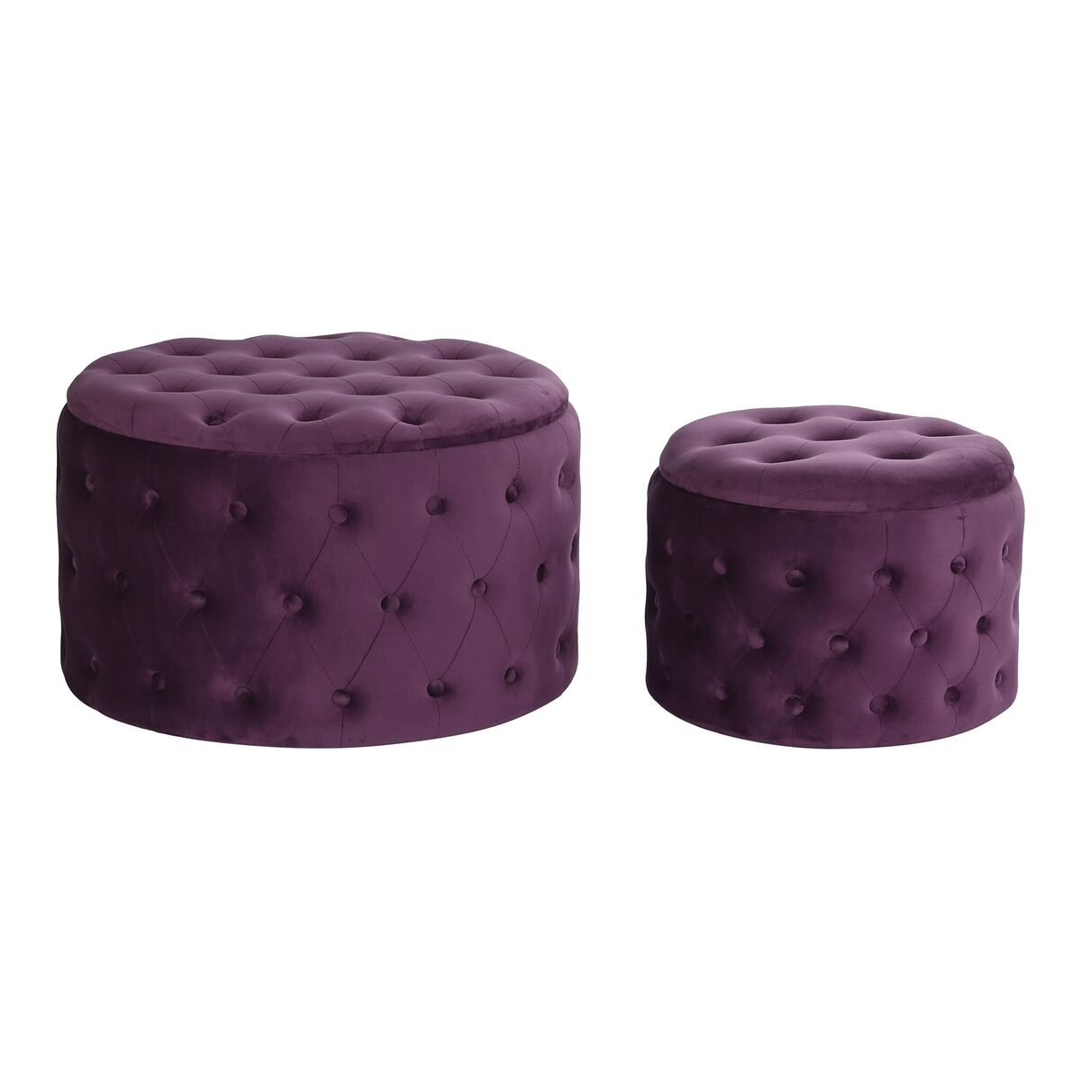 Fotpall DKD Home Decor Violett Polyester Bordeaux Trä MDF (70 x 70 x 42 cm)