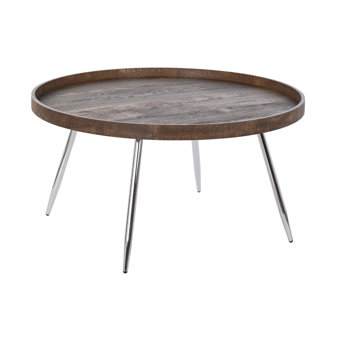 Soffbord DKD Home Decor Brun Silvrig Metall Stål Trä MDF 30 x 40 cm 78 x 78 x 41,5 cm