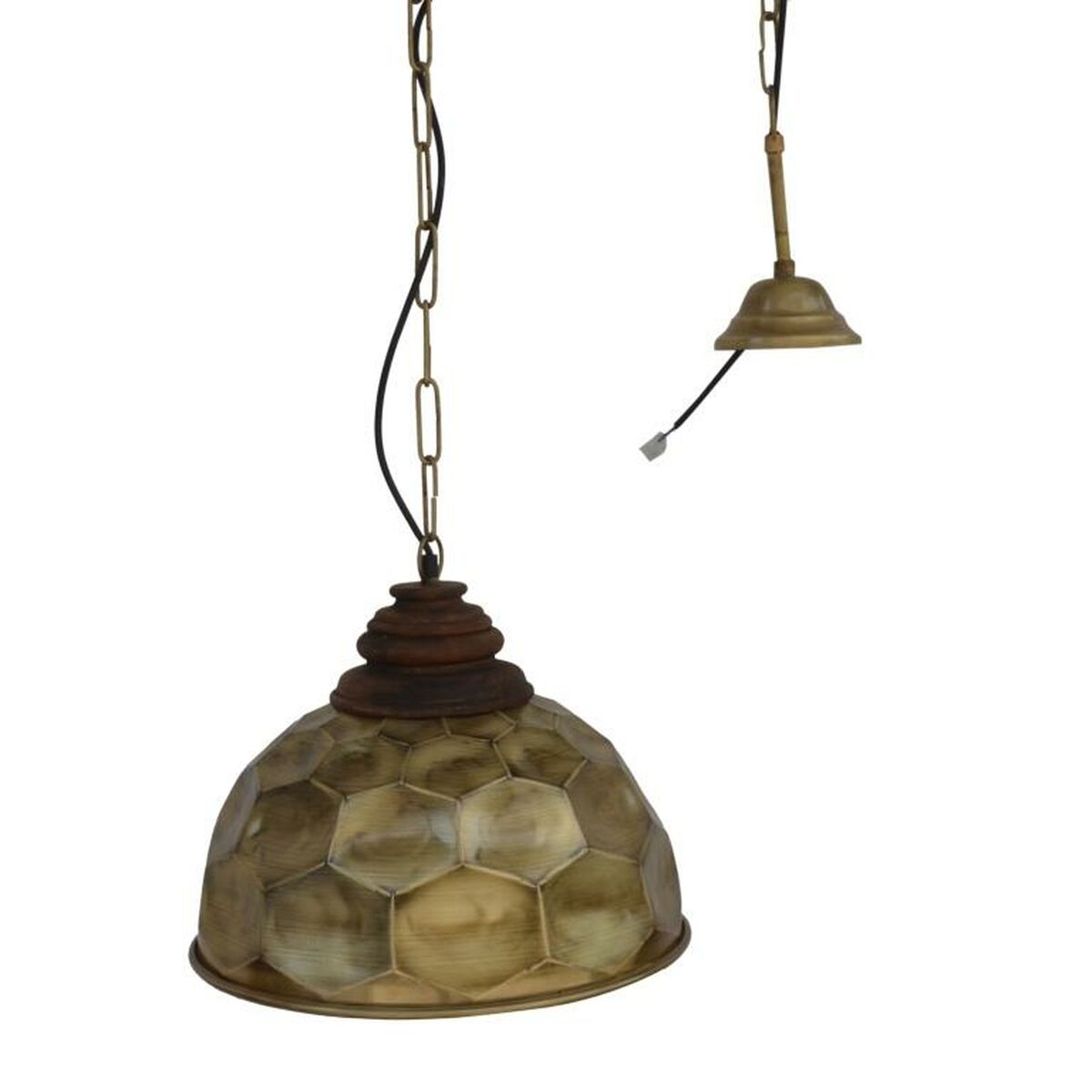 Taklampa DKD Home Decor Gyllene Trä Metall 50 W 39 x 39 x 34 cm