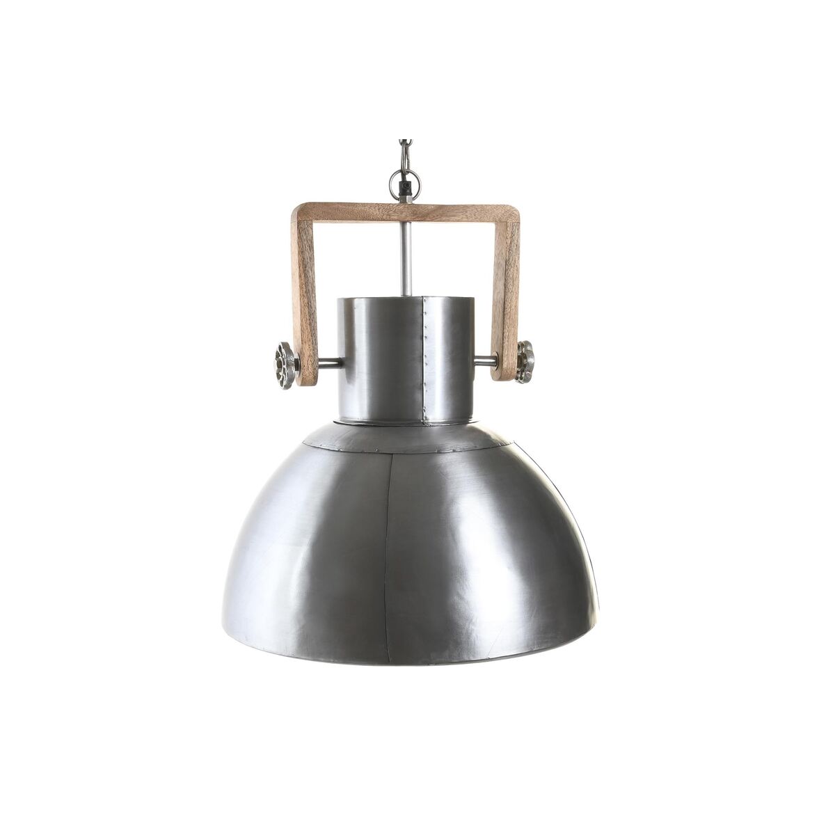 Taklampa DKD Home Decor Brun Silvrig Järn Mangoträ 50 W 40 x 40 x 47 cm