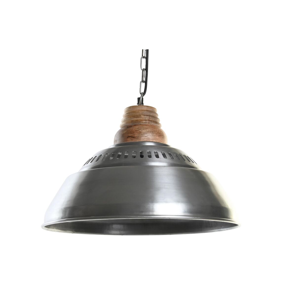 Taklampa DKD Home Decor Silvrig Brun Järn Mangoträ 50 W (43 x 43 x 31 cm)
