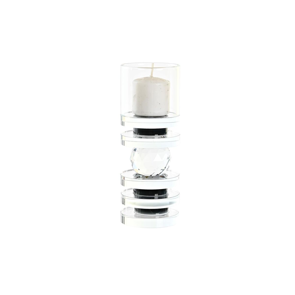 Ljusstakar DKD Home Decor Blå Svart Glas 6 x 6 x 16 cm