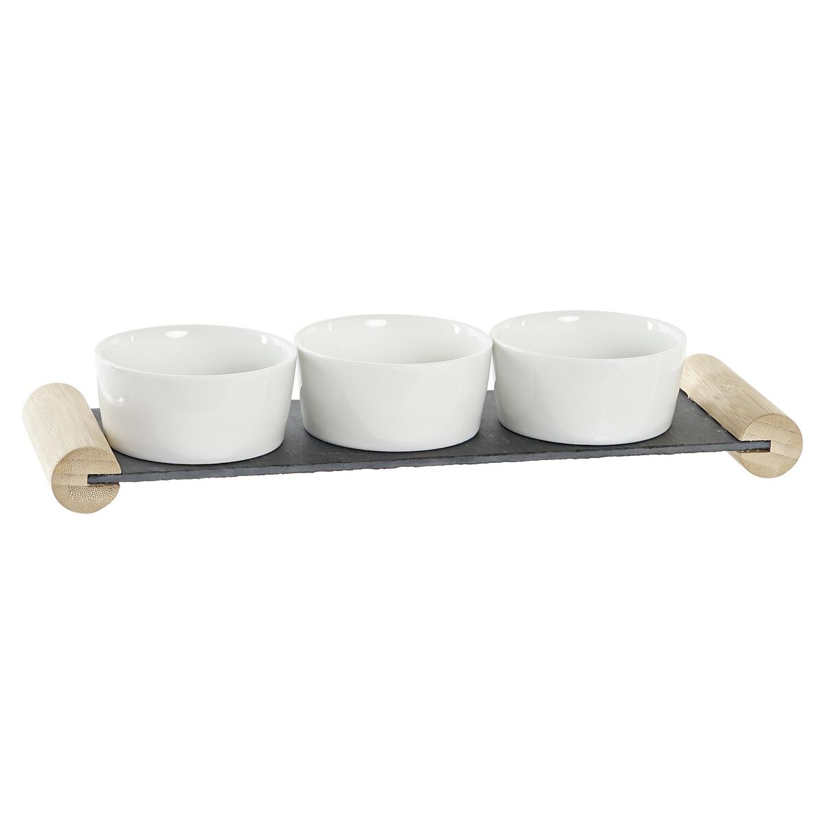 Snacksbricka DKD Home Decor Vit Svart Stengods Skiffer 33 x 10 x 5,8 cm