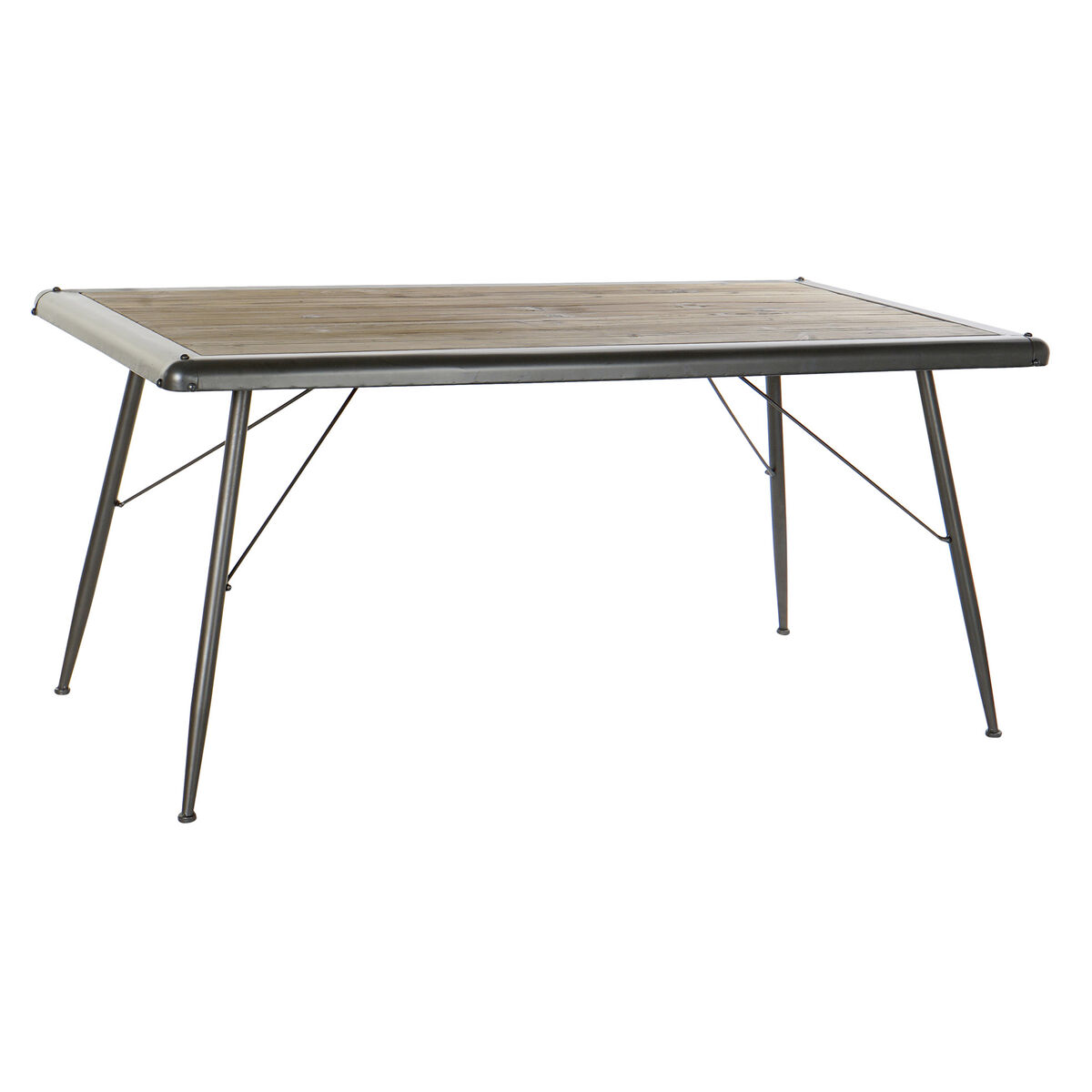 Matsalsbord DKD Home Decor Gran Naturell Metall Ljusgrå 161 x 90 x 75 cm