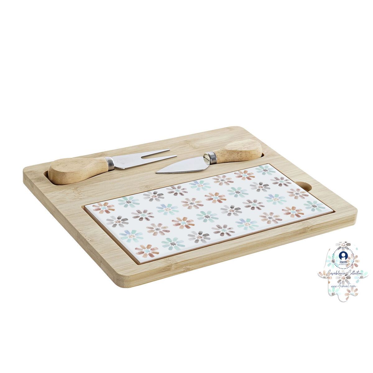 Snacksbricka DKD Home Decor 24,5 x 20 x 1,2 cm Multicolour Stengods