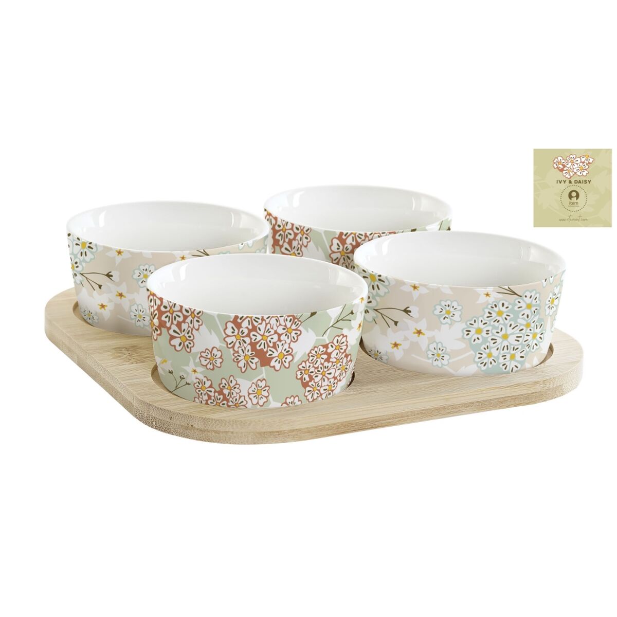 Snacksbricka DKD Home Decor 19,7 x 19,7 x 1 cm Grön Stengods