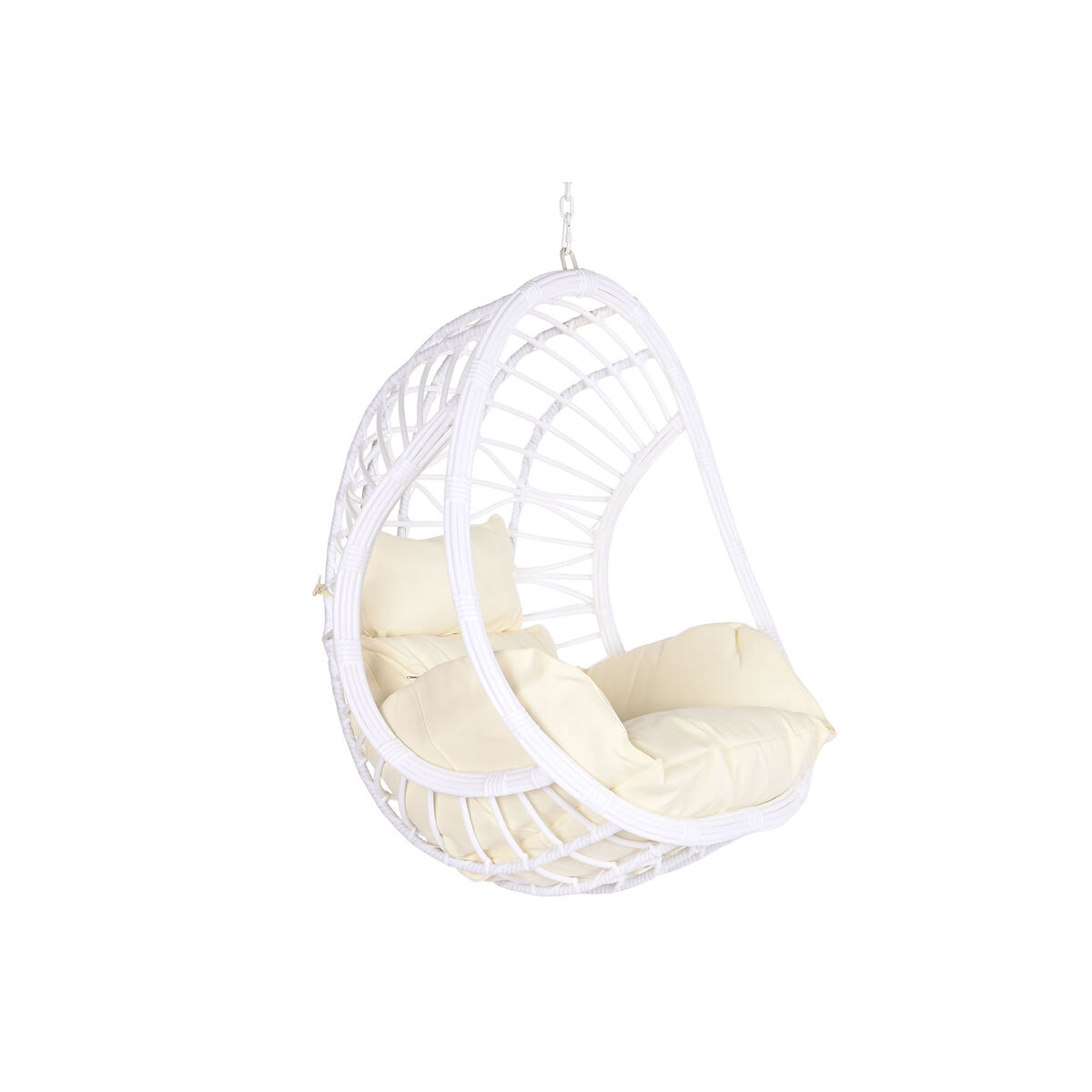 Hängande trädgårdsfåtölj DKD Home Decor 90 x 70 x 110 cm Metall syntetisk rattan Vit