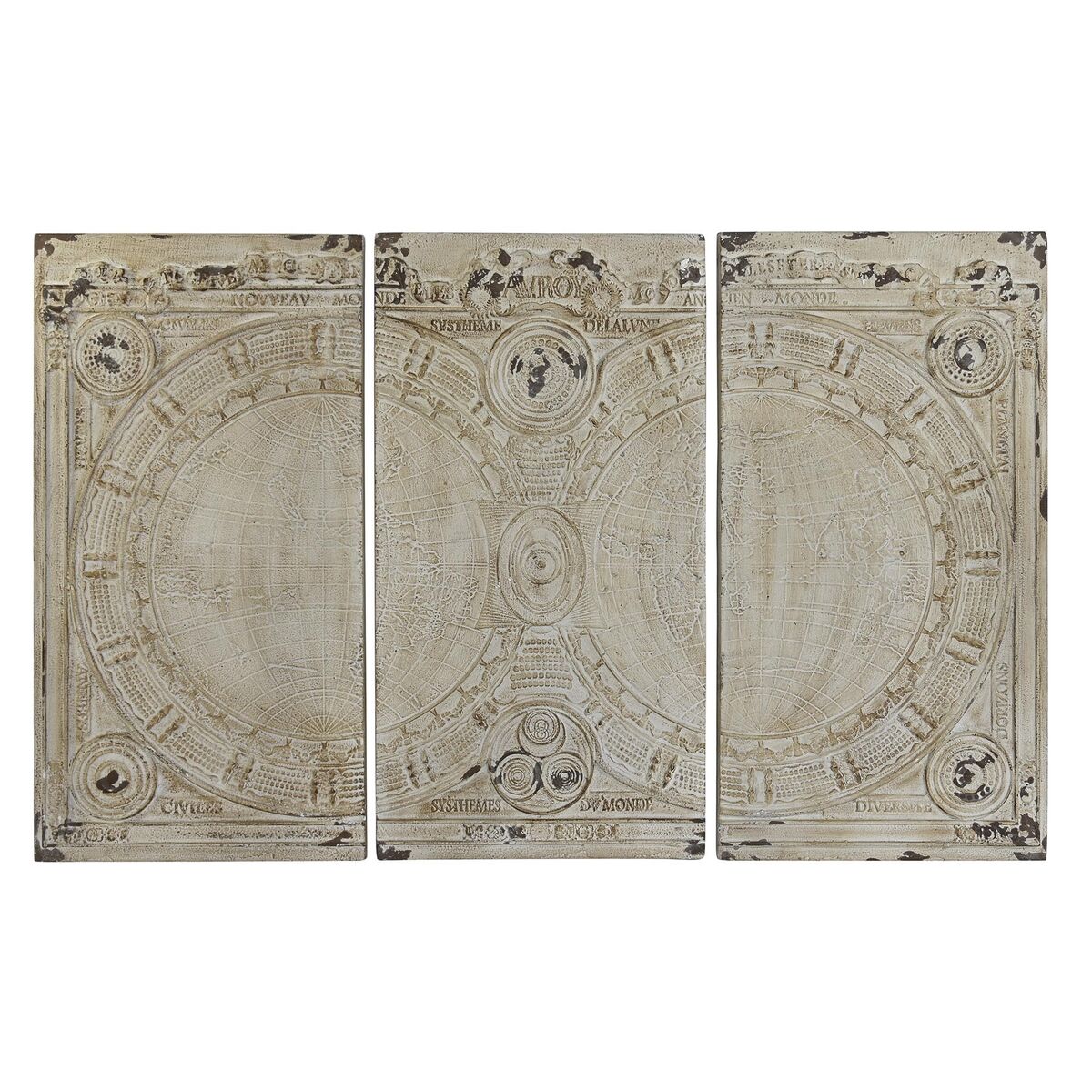 Väggdekoration DKD Home Decor Beige Neoklassisk 178 x 4 x 112 cm (3 Delar)