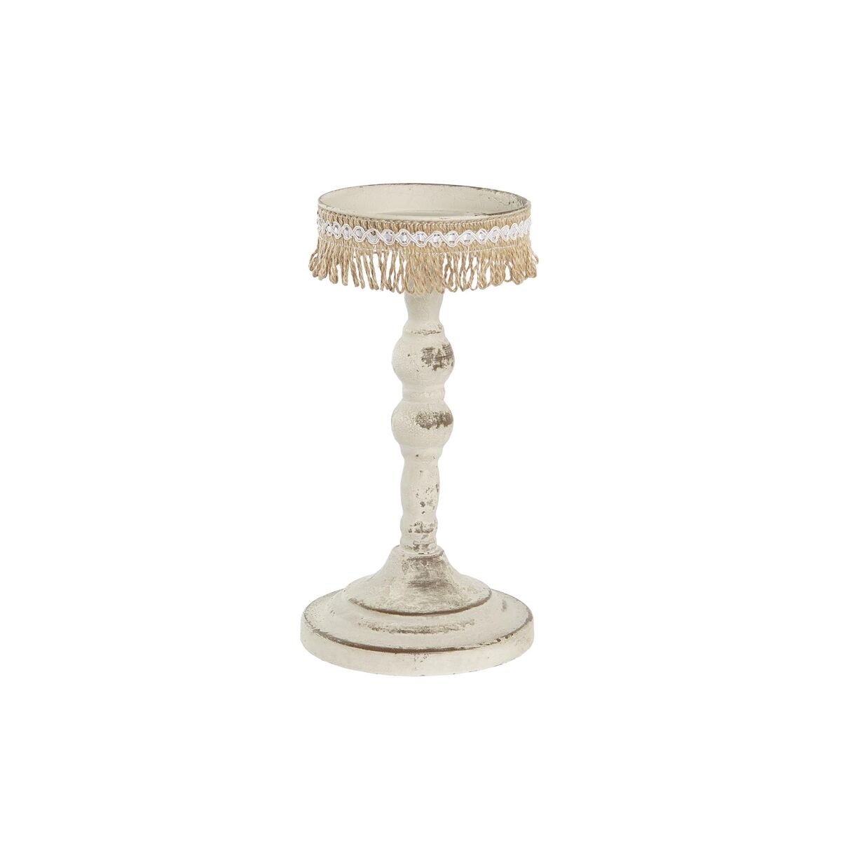 Ljusstakar DKD Home Decor Metall Vit 13 x 13 x 25 cm