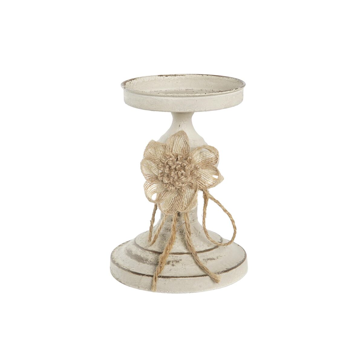 Ljusstakar DKD Home Decor 13 x 13 x 17,5 cm Metall Vit