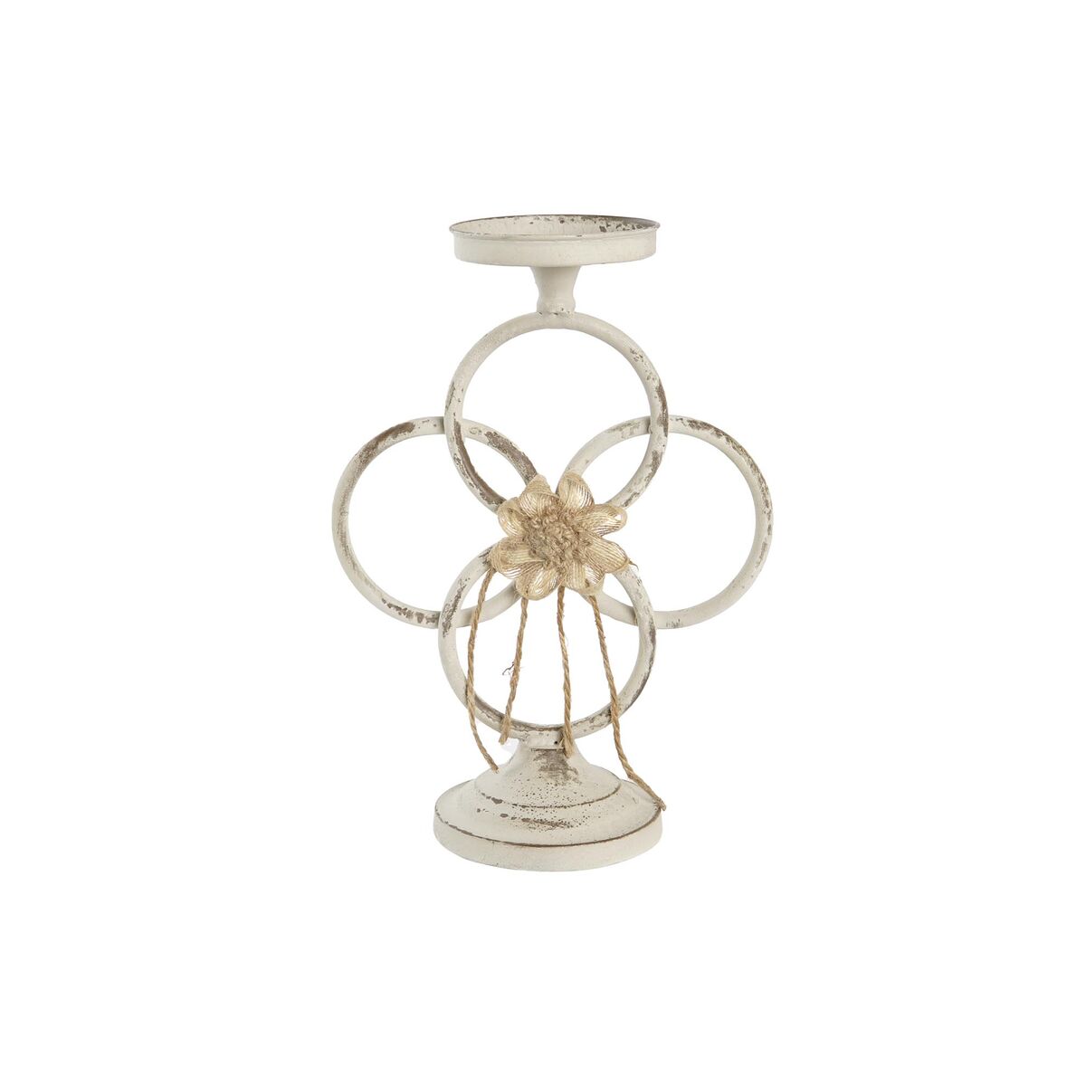 Ljusstakar DKD Home Decor 24 x 13 x 34 cm Metall Vit