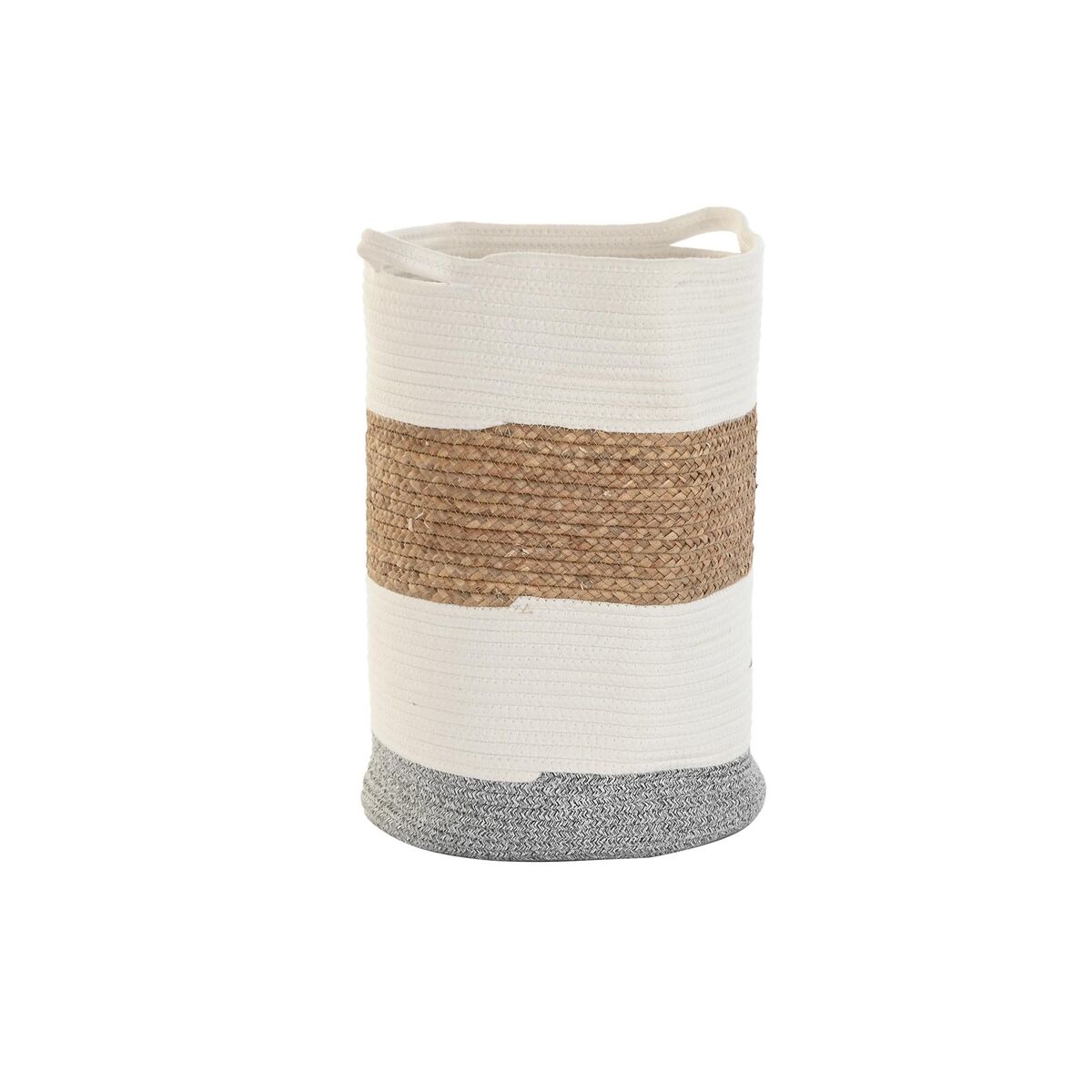 Dekorativ korg DKD Home Decor Vit Naturliga fibrer 36 x 36 x 52 cm