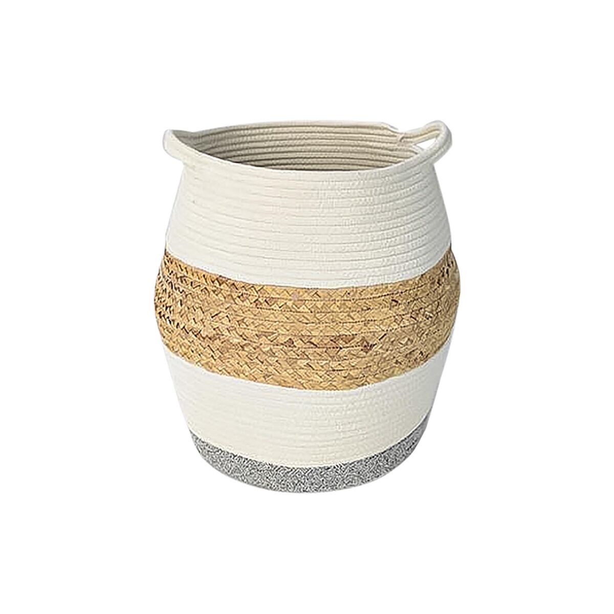 Korg DKD Home Decor Vit Naturell Aluminium Naturliga fibrer 30 x 30 x 40 cm