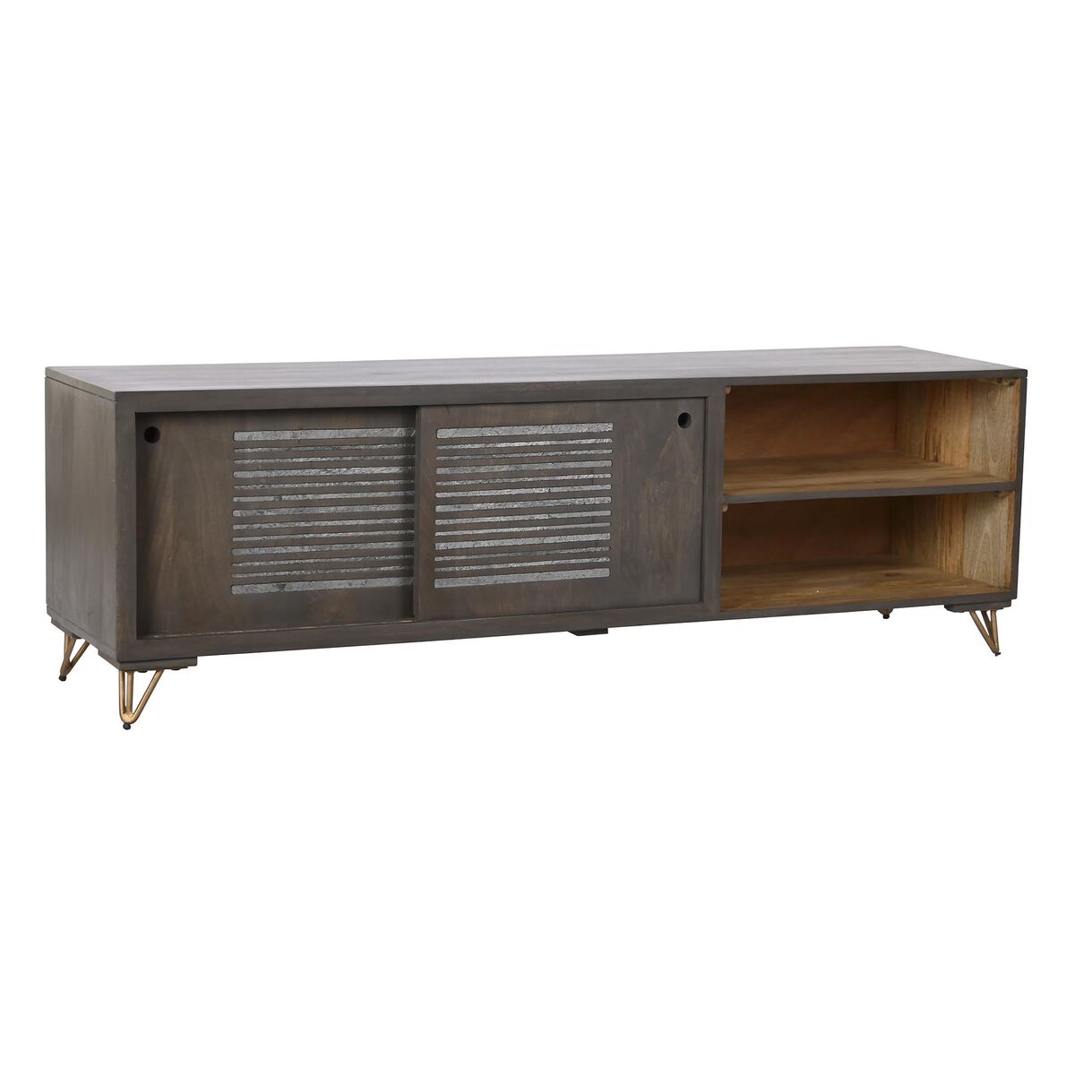TV-möbler DKD Home Decor Metall Brun Mangoträ 160 x 40 x 50 cm
