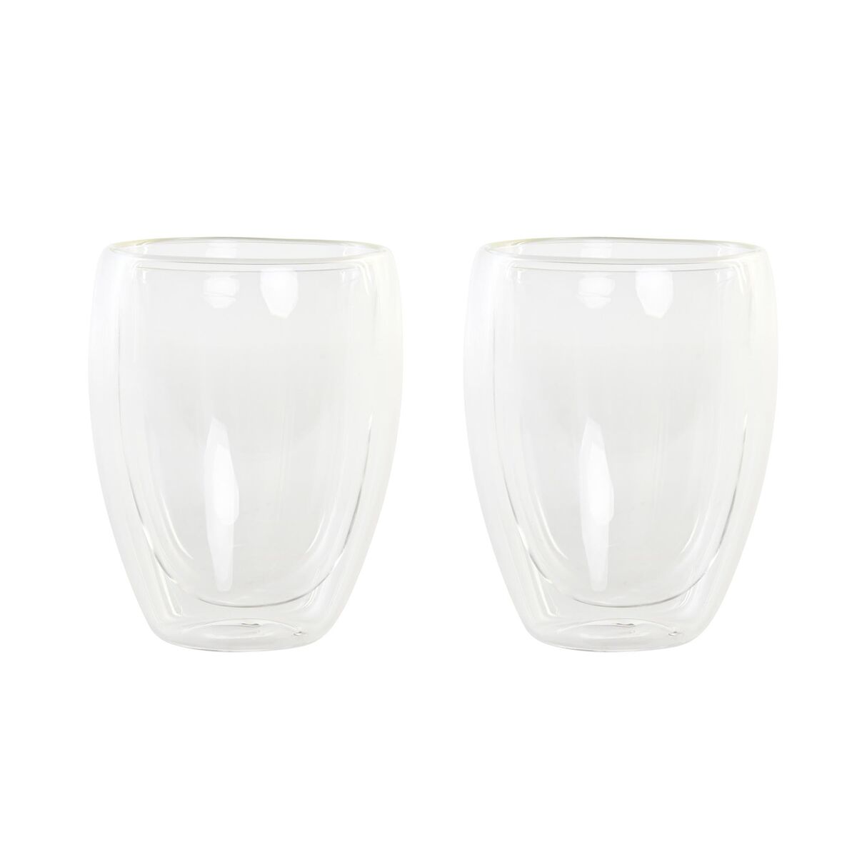 Glasset DKD Home Decor Transparent Glas Borosilikatglas 380 ml 2 Delar