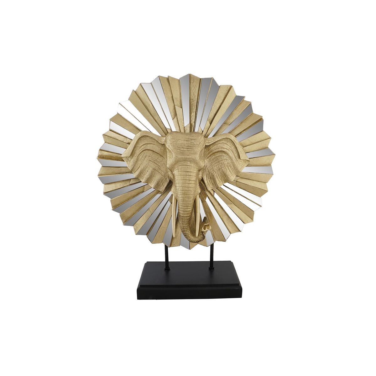 Prydnadsfigur DKD Home Decor 47 x 18 x 56,5 cm Elefant Gyllene