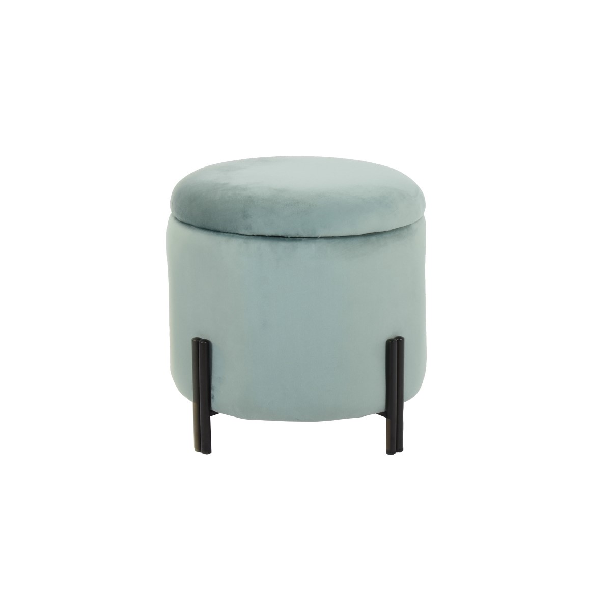 Fotpall DKD Home Decor Metall Turkos Polyester (42 x 42 x 42 cm)