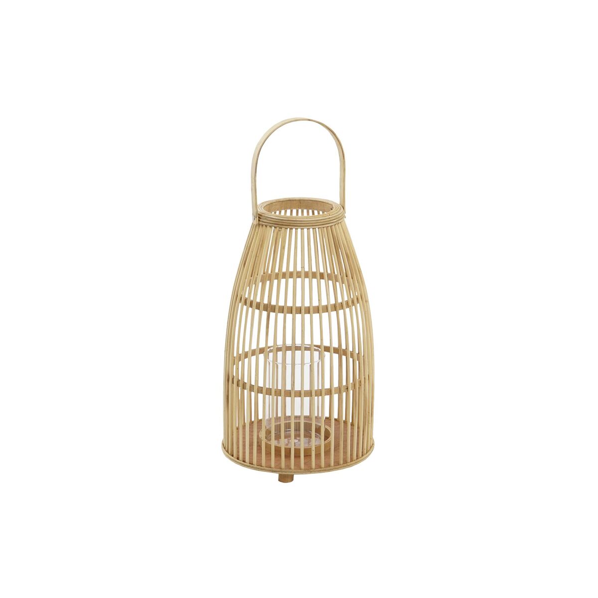 Ljusstakar DKD Home Decor Glas Bambu (25 x 25 x 56 cm)