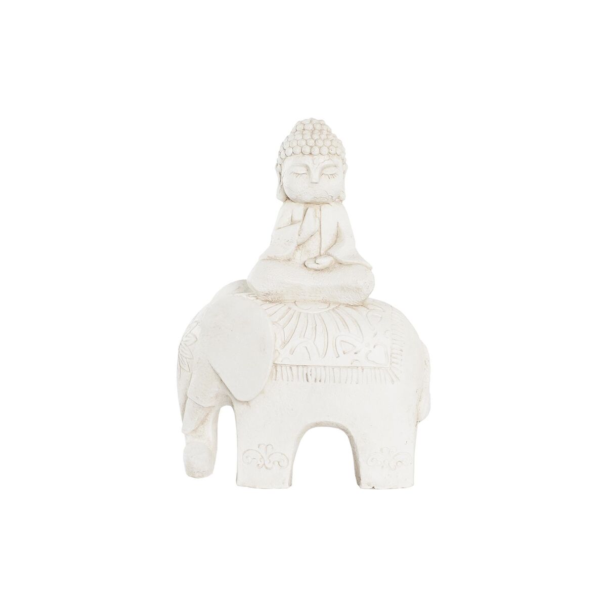 Prydnadsfigur DKD Home Decor Antikbehandlad Elefant Vit Orientalisk Magnesium (40 x 23 x 56 cm)