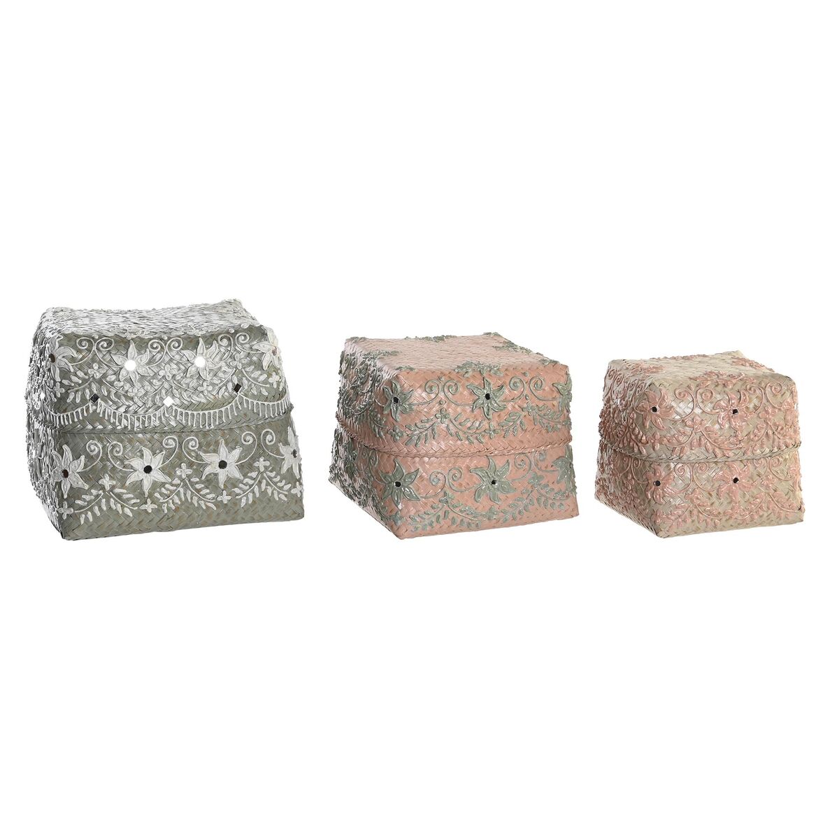 Korg - set DKD Home Decor Multicolour Bambu Boho 27 x 27 x 23 cm